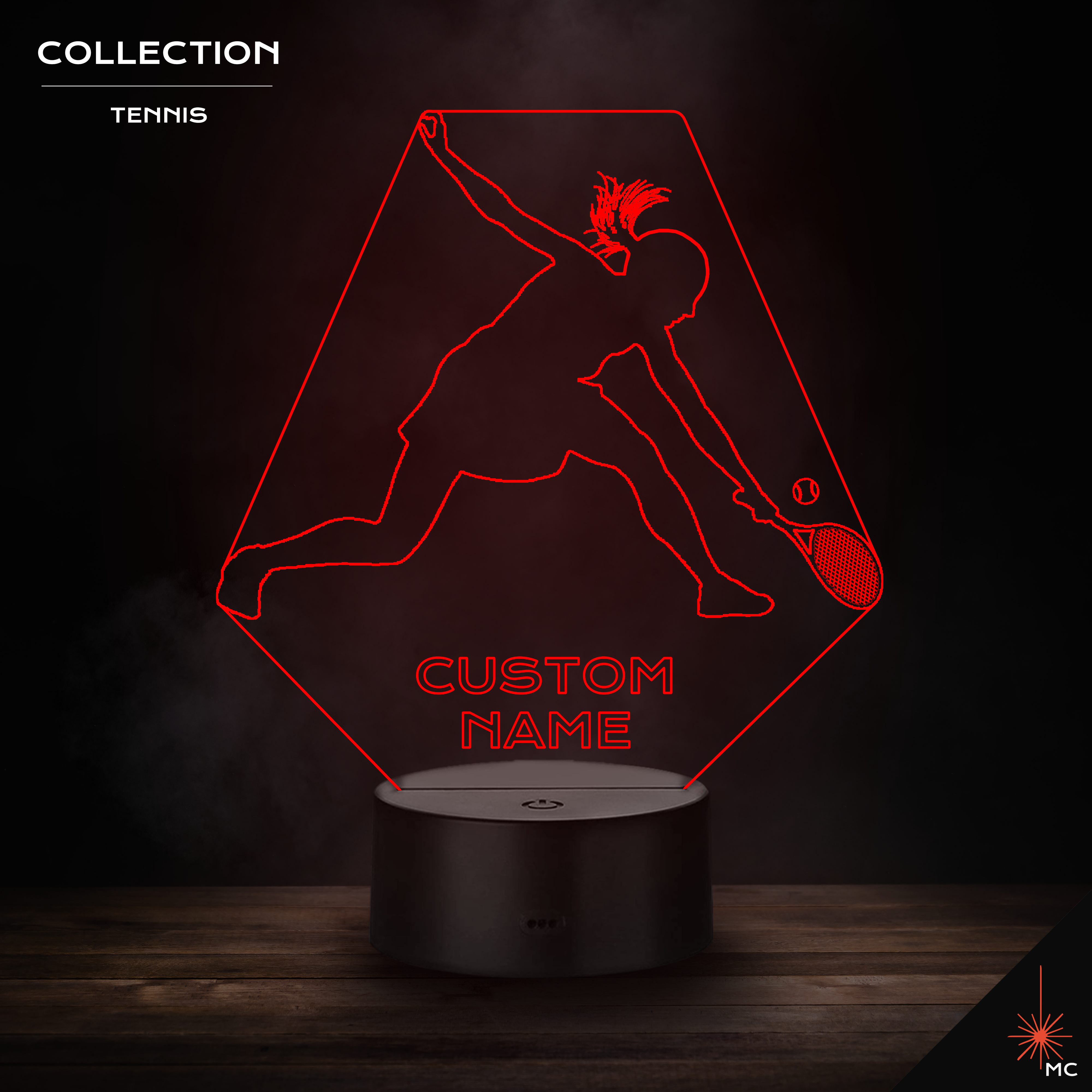 Design Your Own - Custom Tennis LED Lamp (Male / Female)