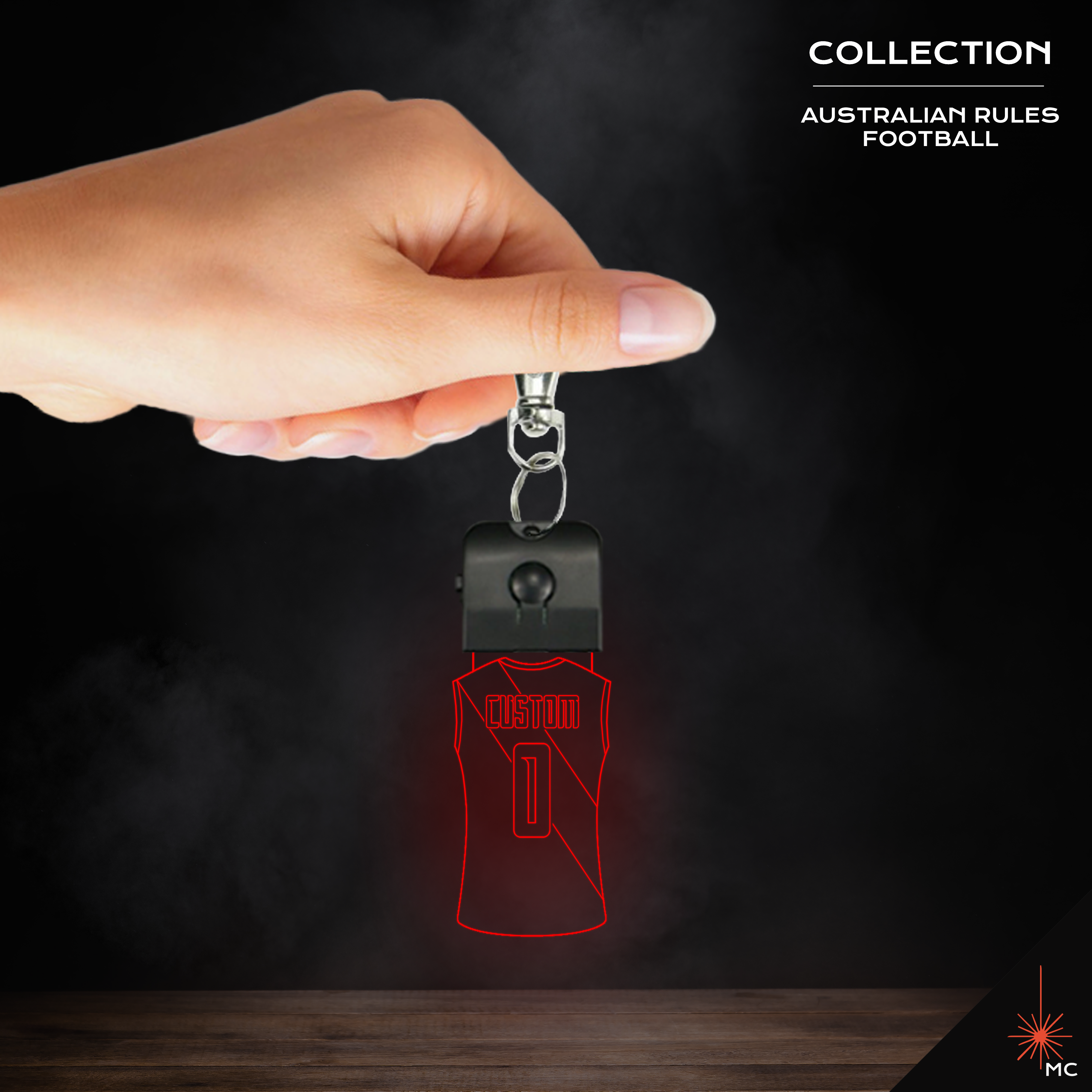 Design Your Own - Custom Australian Rules Football Jersey LED Keychain