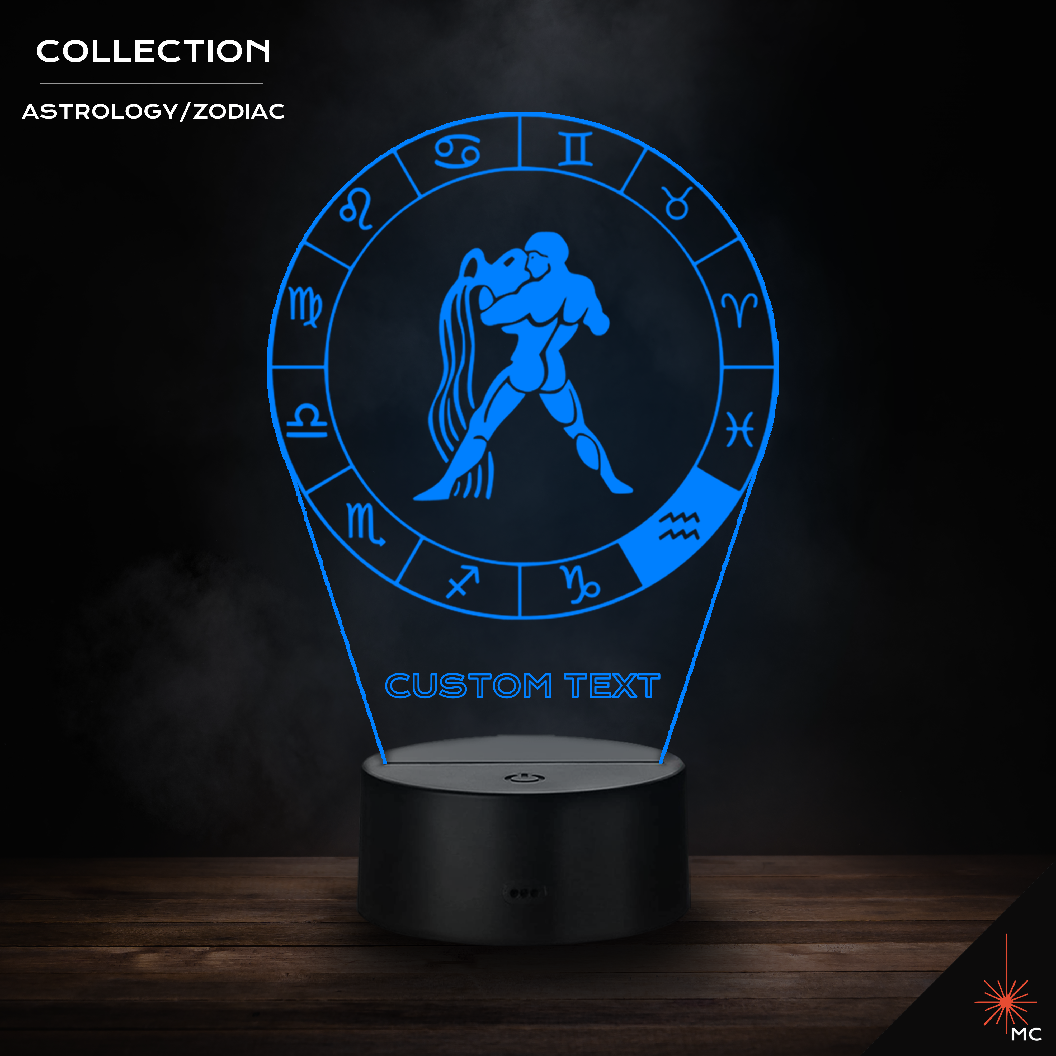 LED Lamp - Aquarius (Astrology / Zodiac)