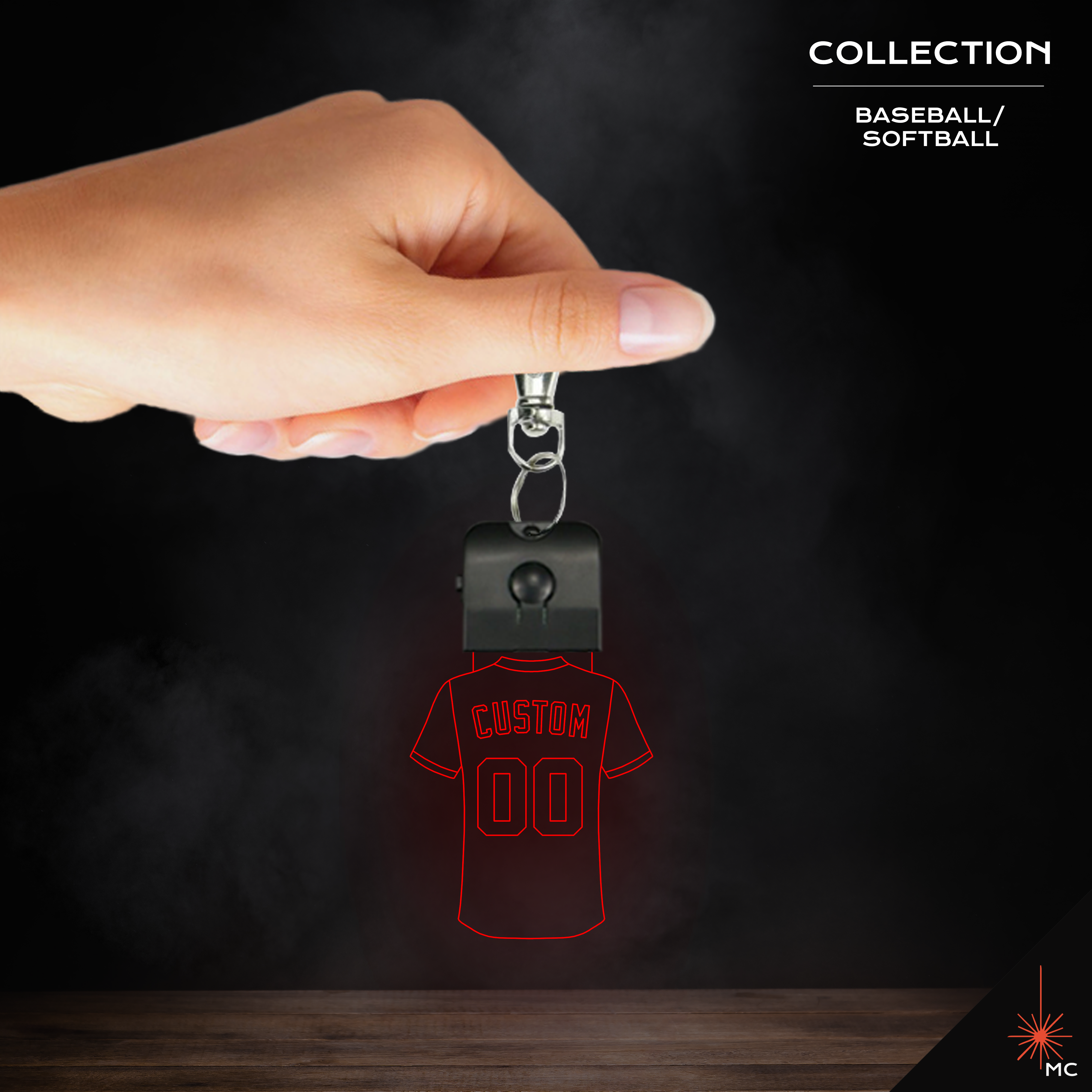 Design Your Own - Custom Baseball / Softball Jersey LED Keychain