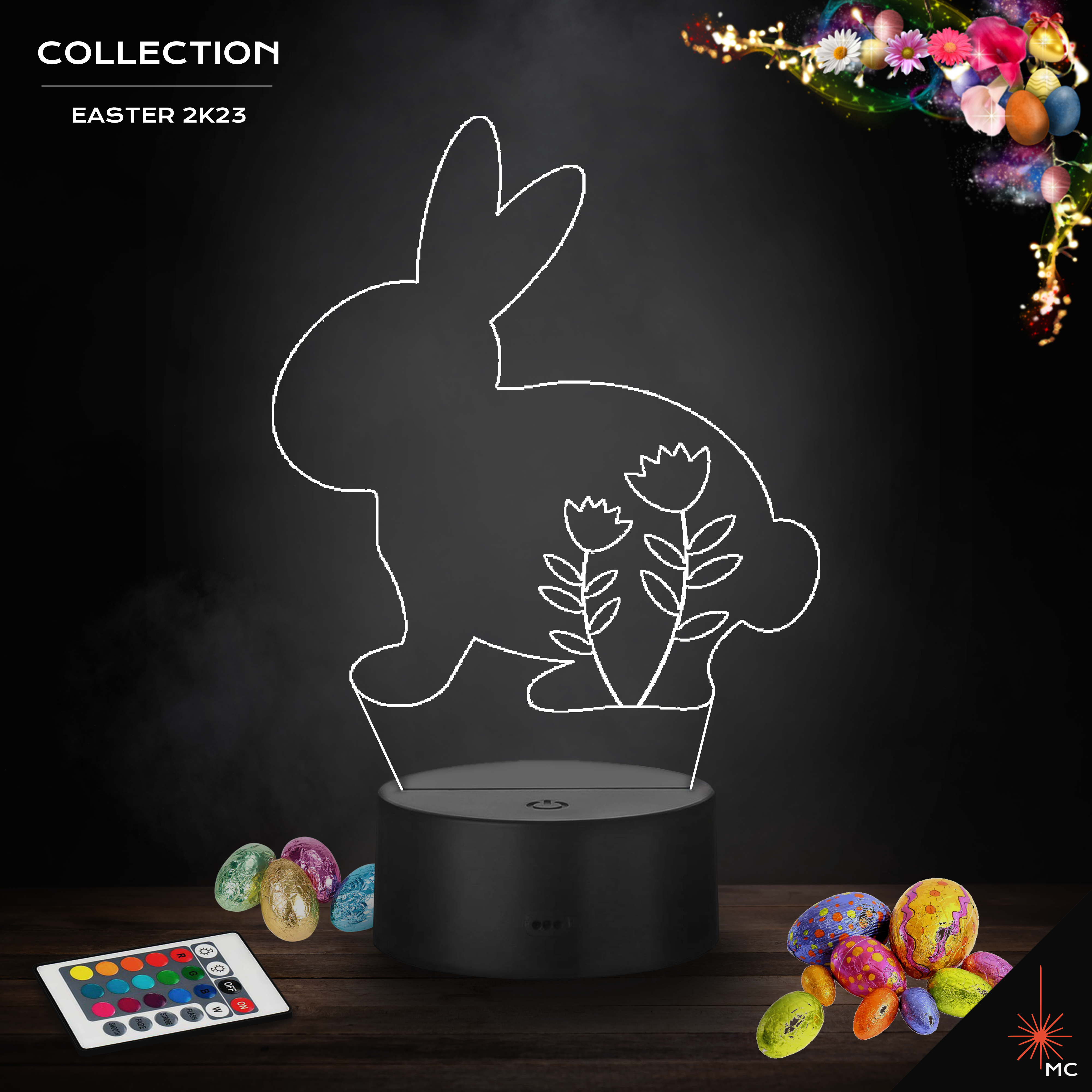 LED Lamp - Decorated Easter Bunny (Easter)