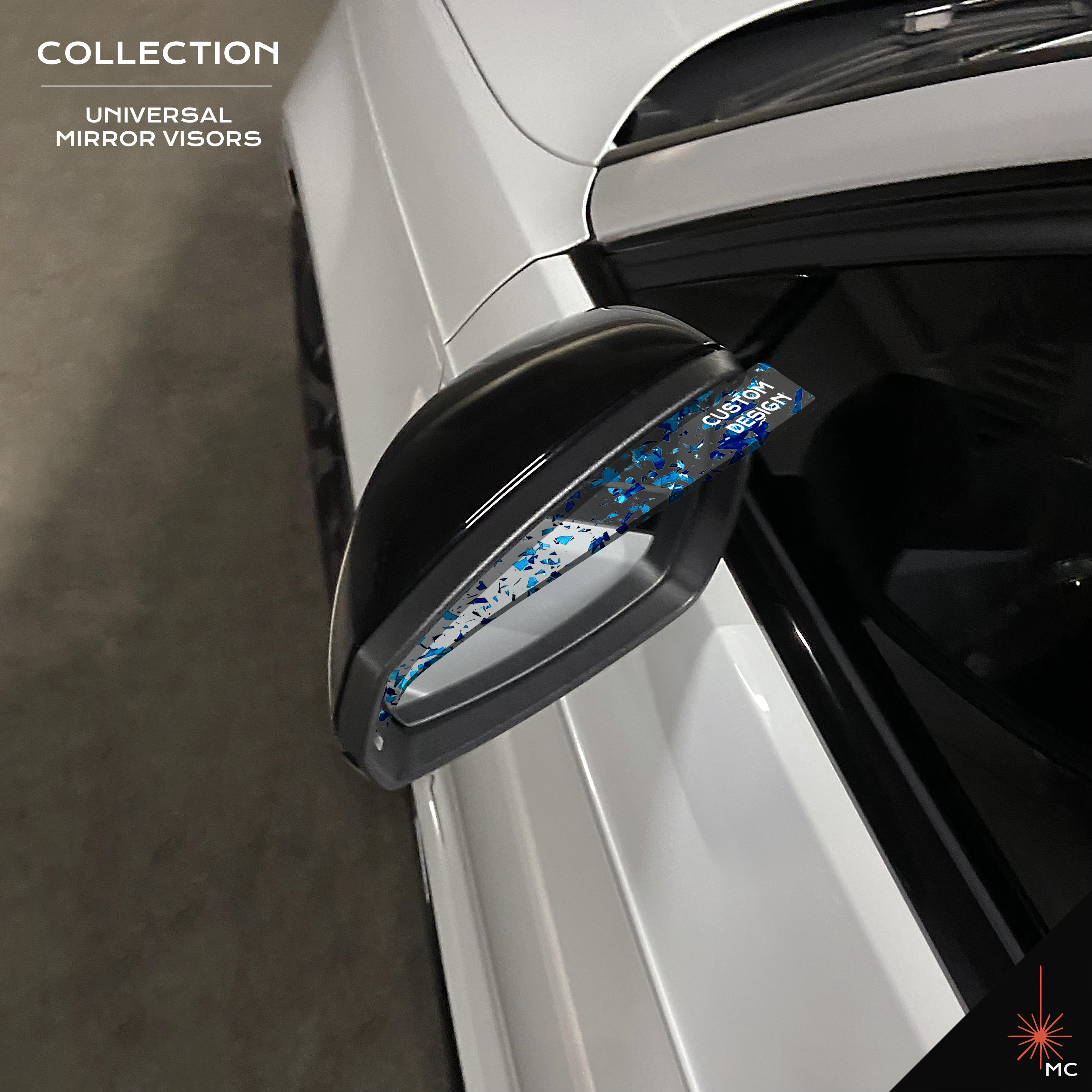 Custom Universal Side Mirror Visors - Pair (Motor Vehicle Accessories)