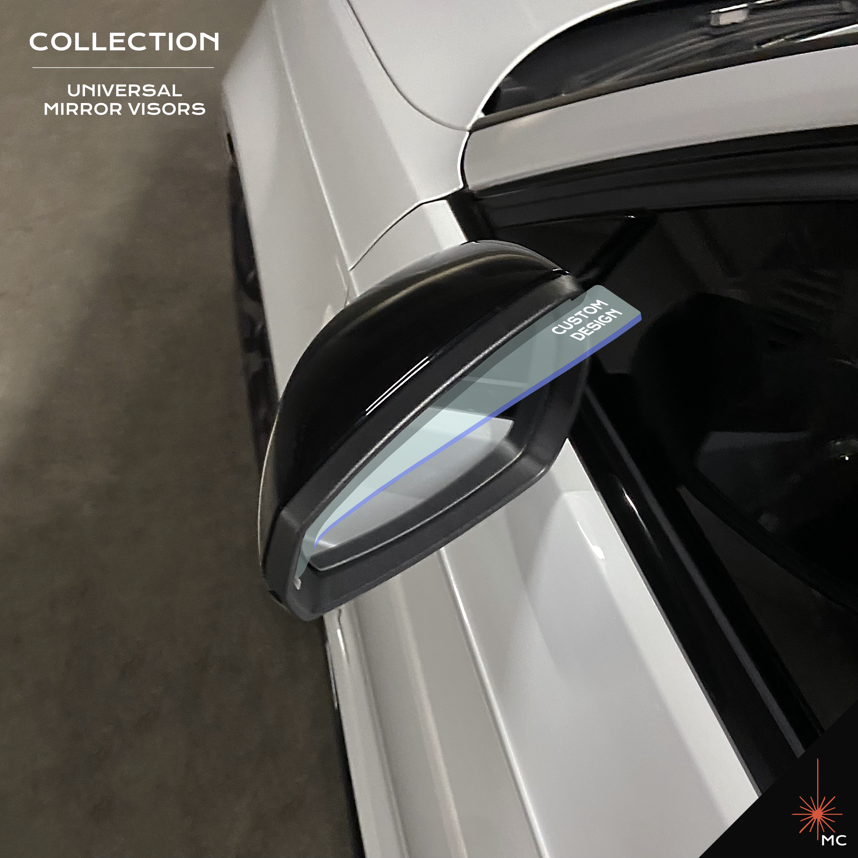 Custom Universal Side Mirror Visors - Pair (Motor Vehicle Accessories)