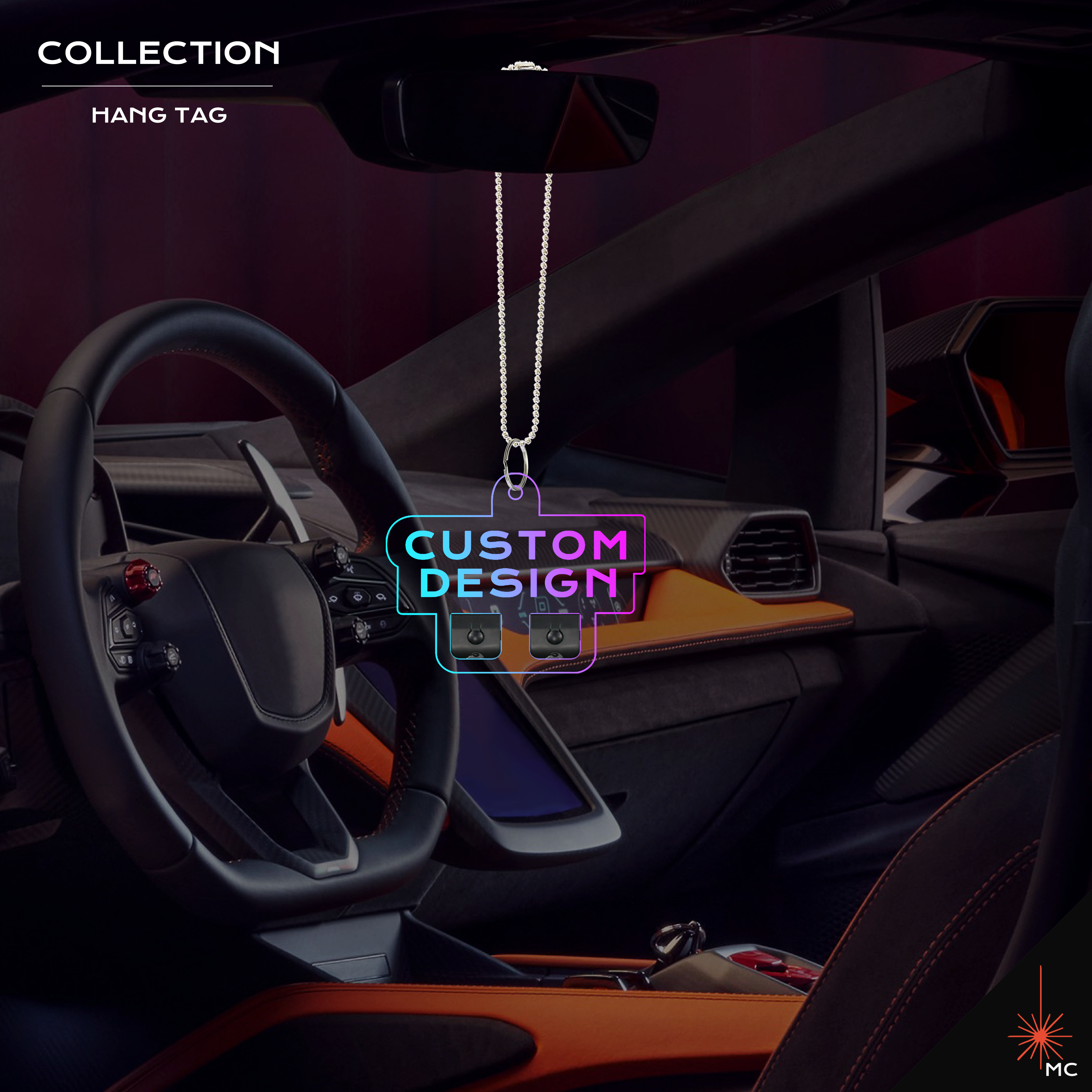 Custom LED Rear View Mirror Hang Tag Display (Motor Vehicle Accessories)