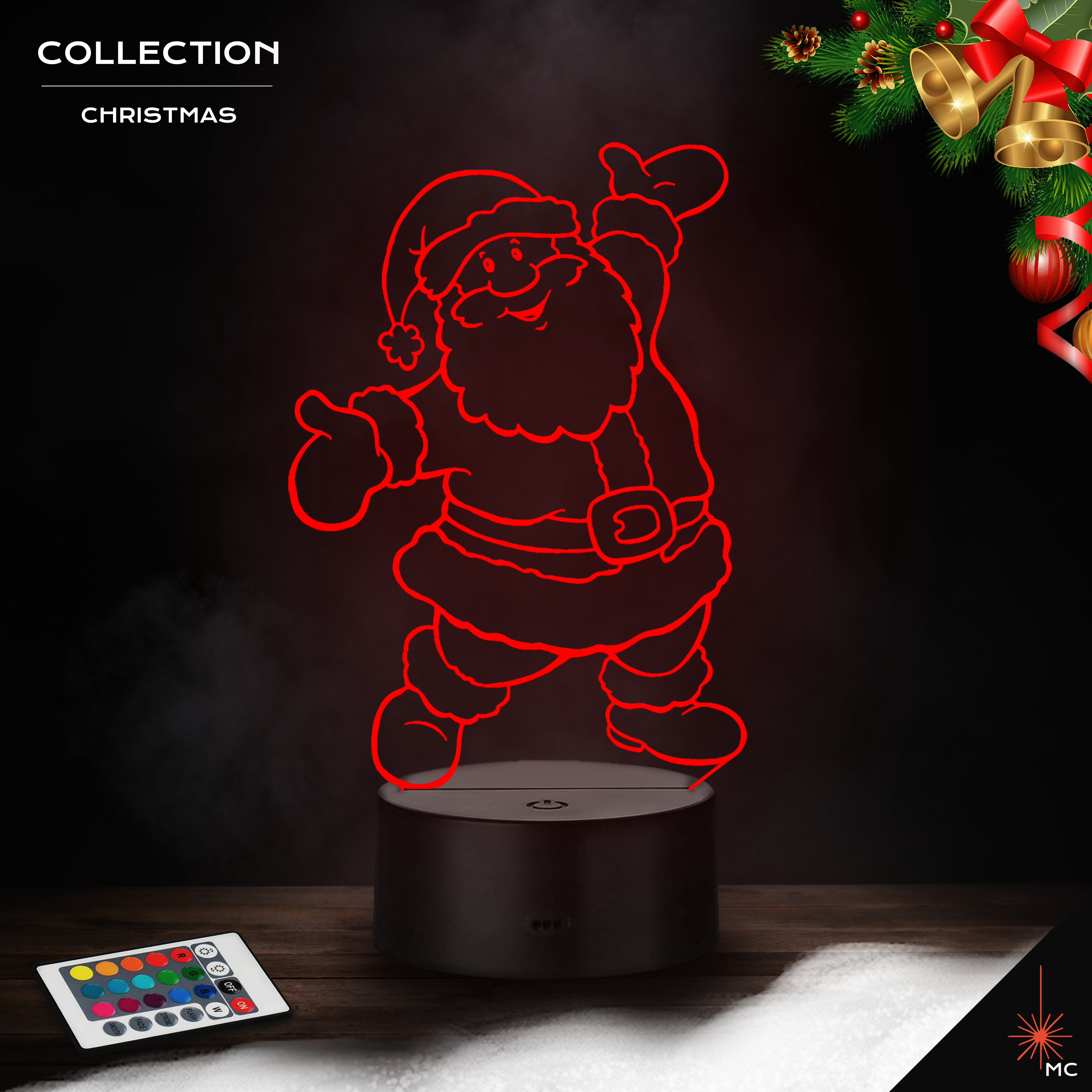 LED Lamp - Happy Santa (Christmas)