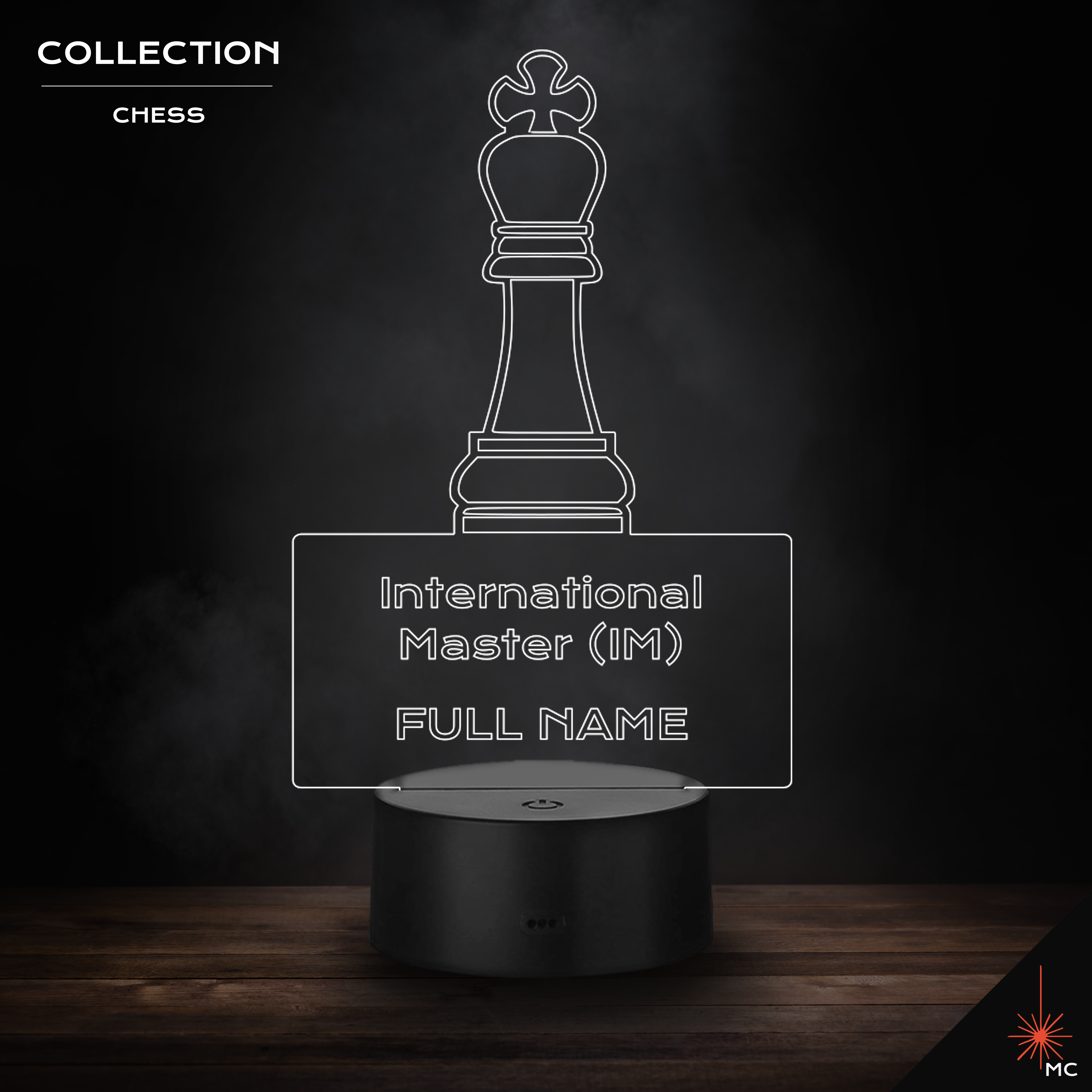LED Lamp - International Master (IM) + Full Name (Chess)