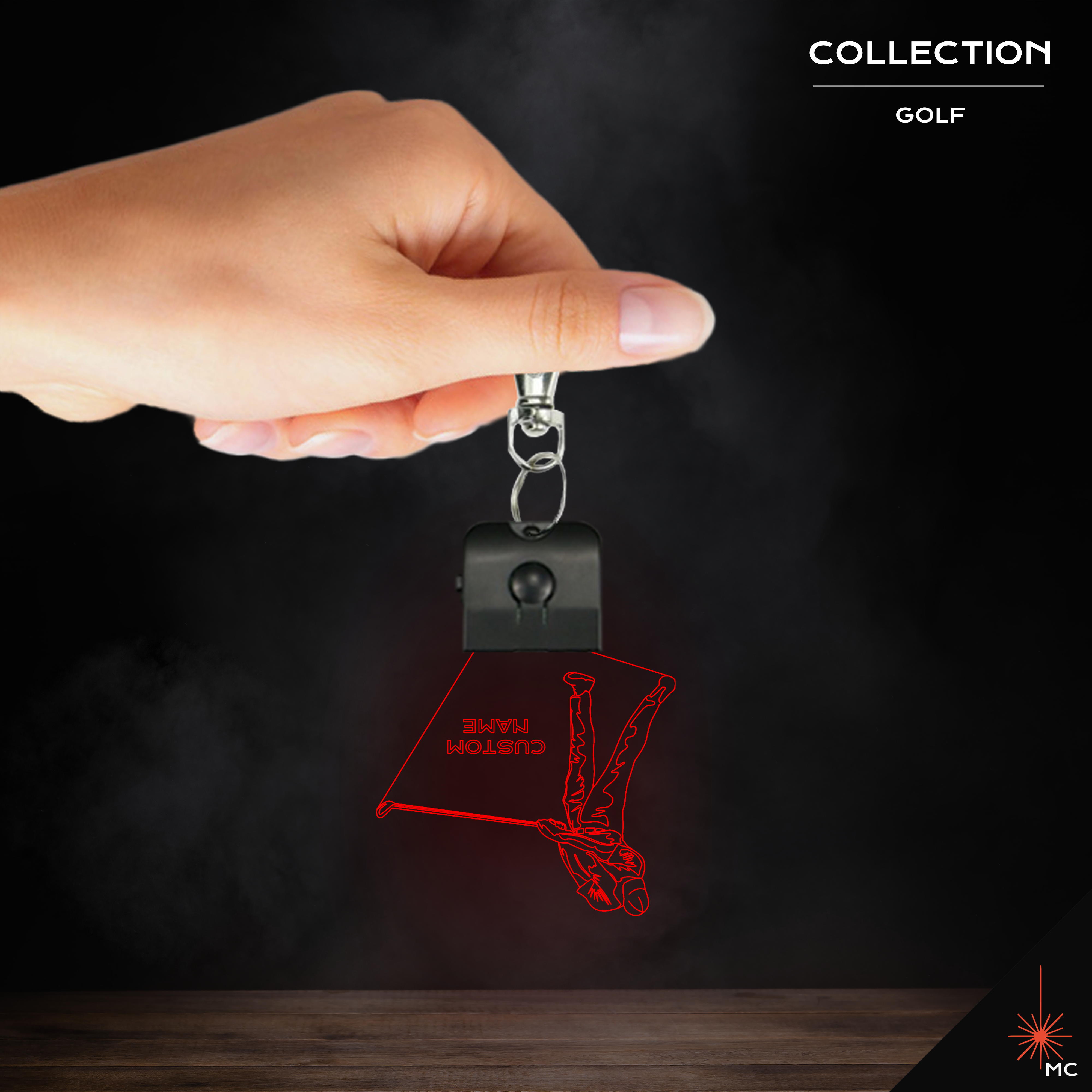Design Your Own - Custom Golf LED Keychain (Male / Female)