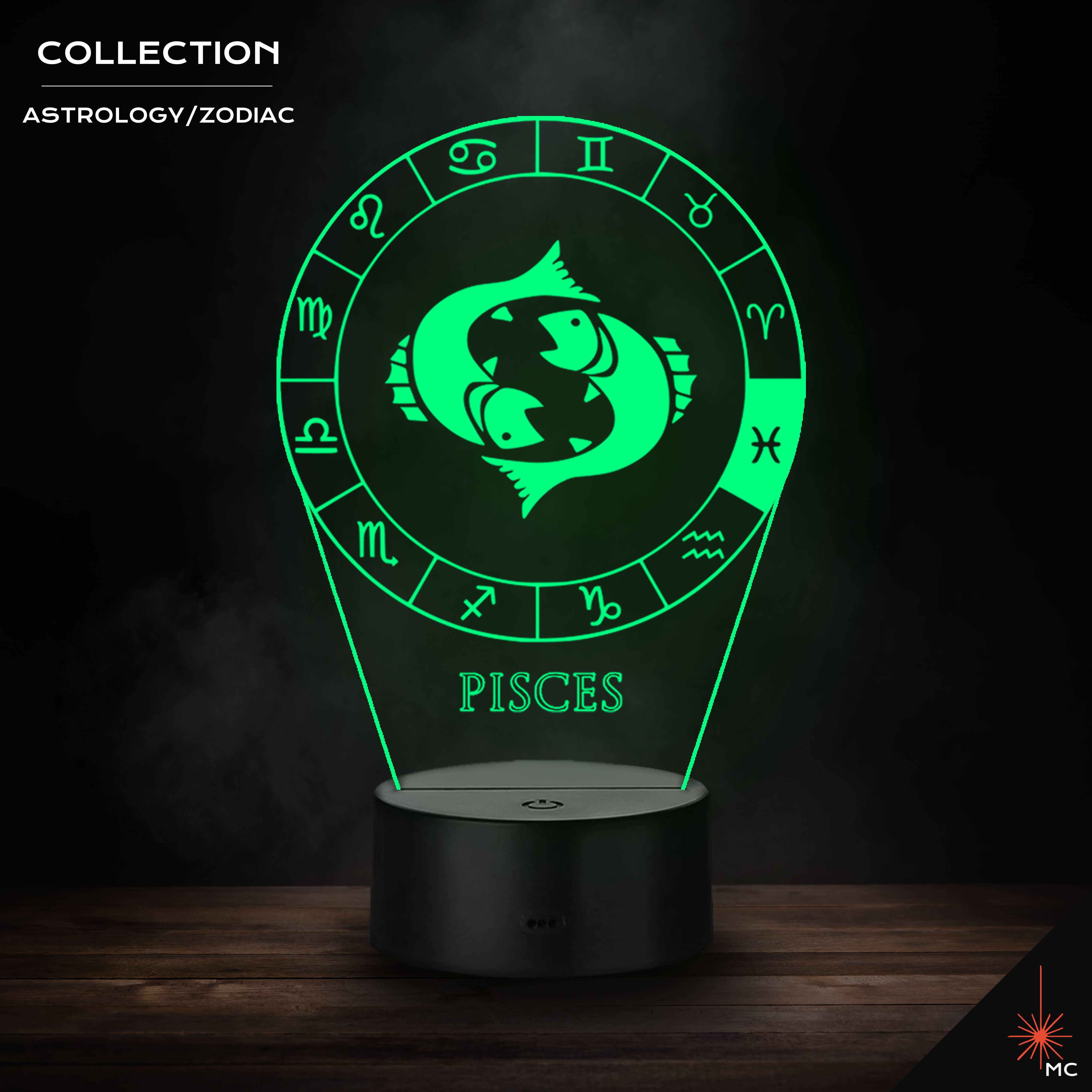 LED Lamp - Pisces (Astrology / Zodiac)
