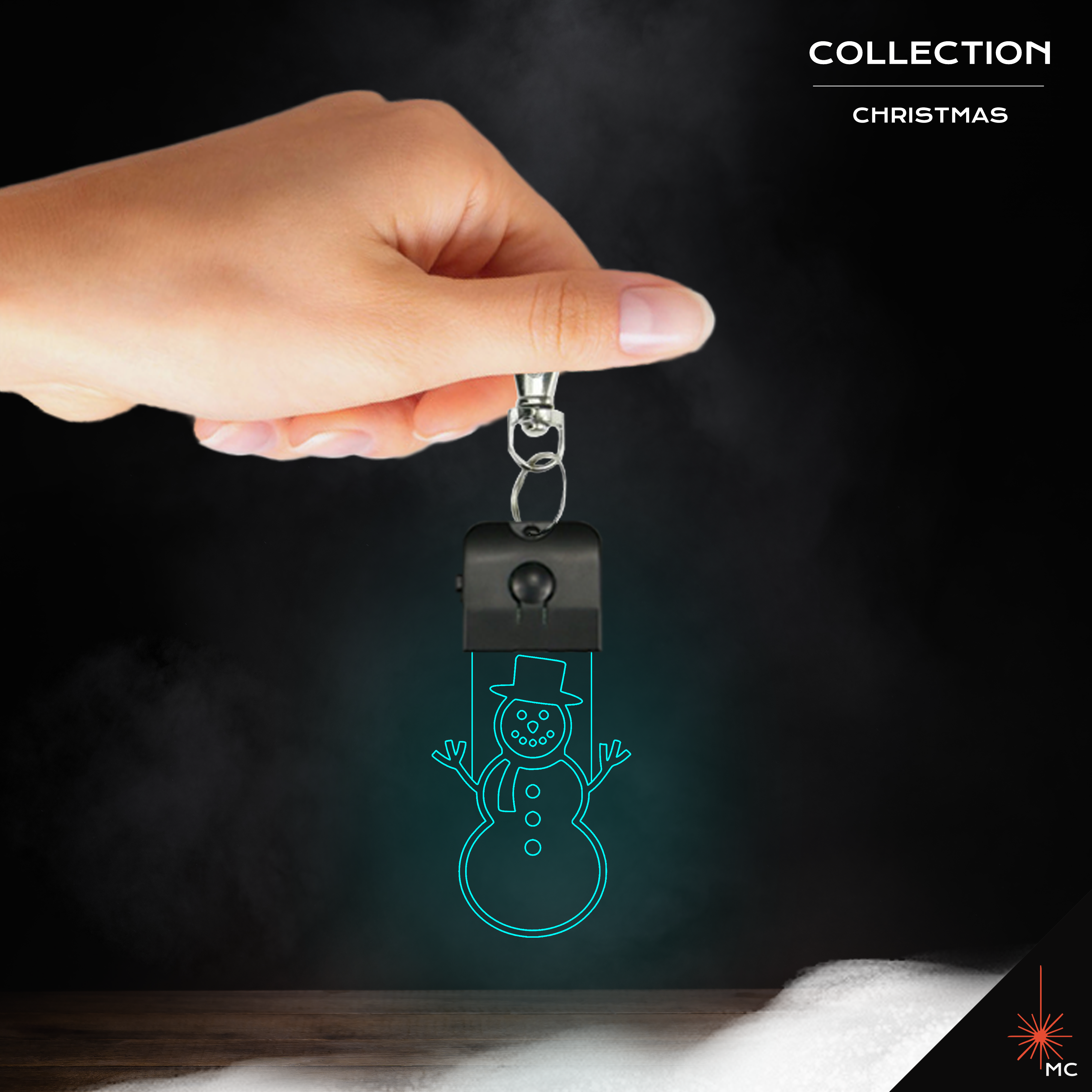 LED Keychain - Snowman (Christmas)