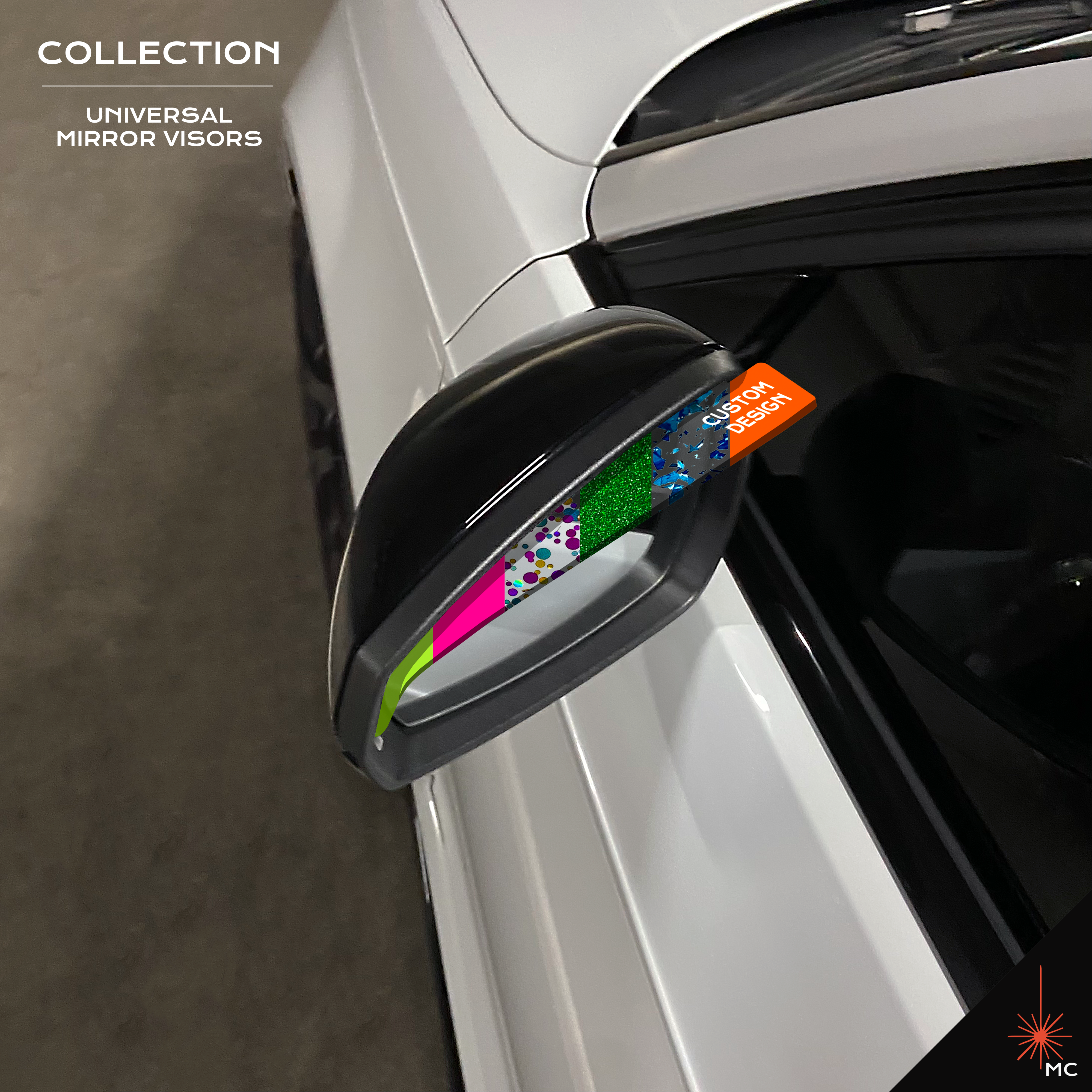 Custom Universal Side Mirror Visors - Pair (Motor Vehicle Accessories)