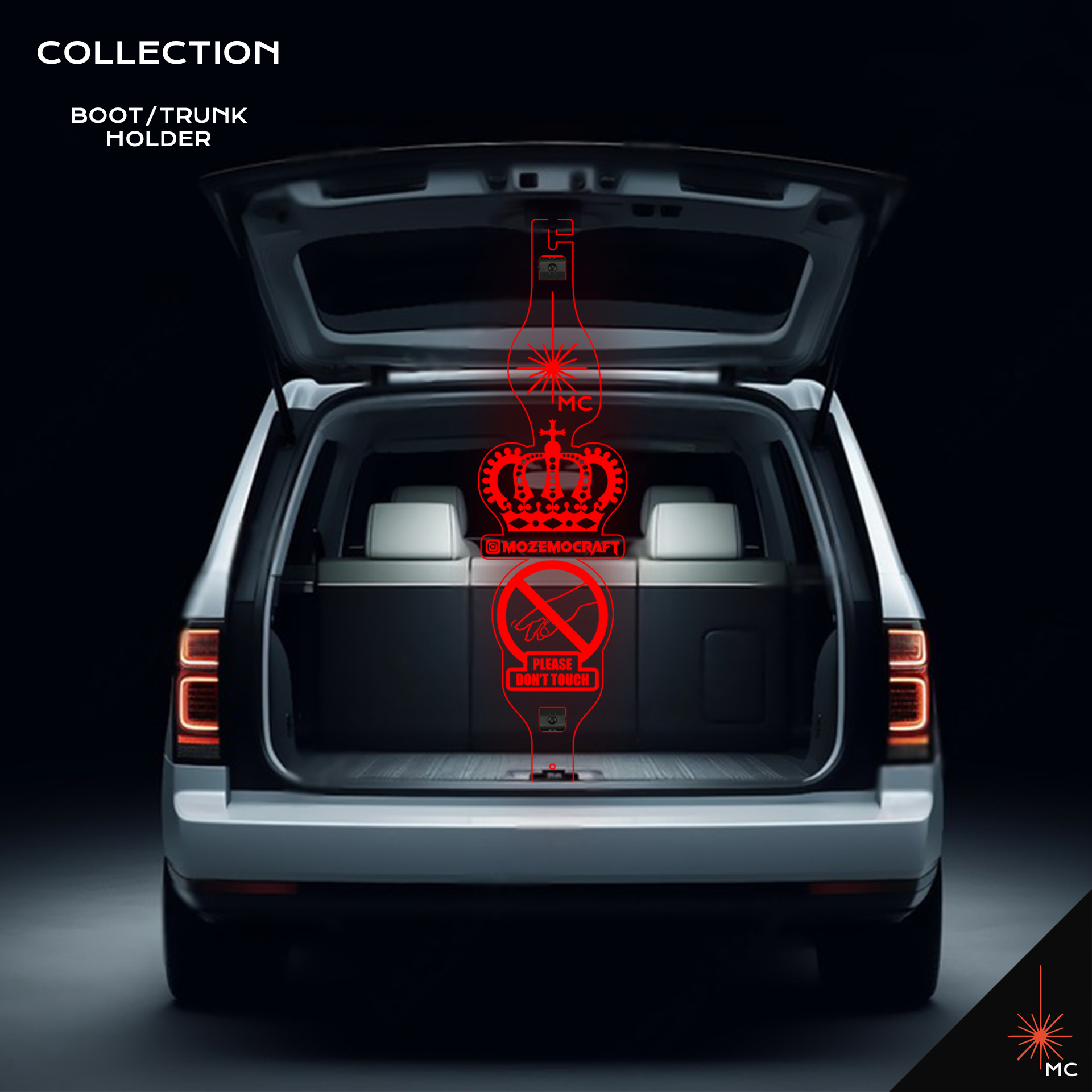 Custom LED Car Boot / Trunk Holder Prop Display (Motor Vehicle Accessories)