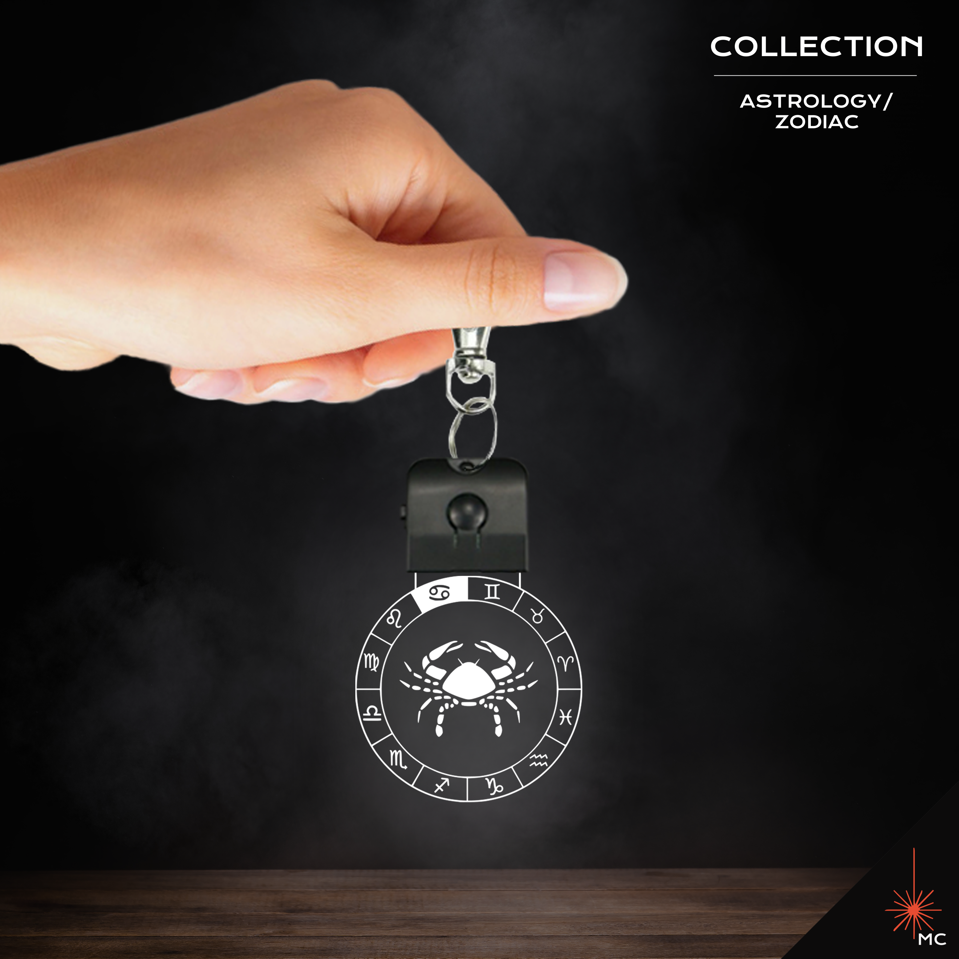 LED Keychain - Cancer (Astrology / Zodiac)