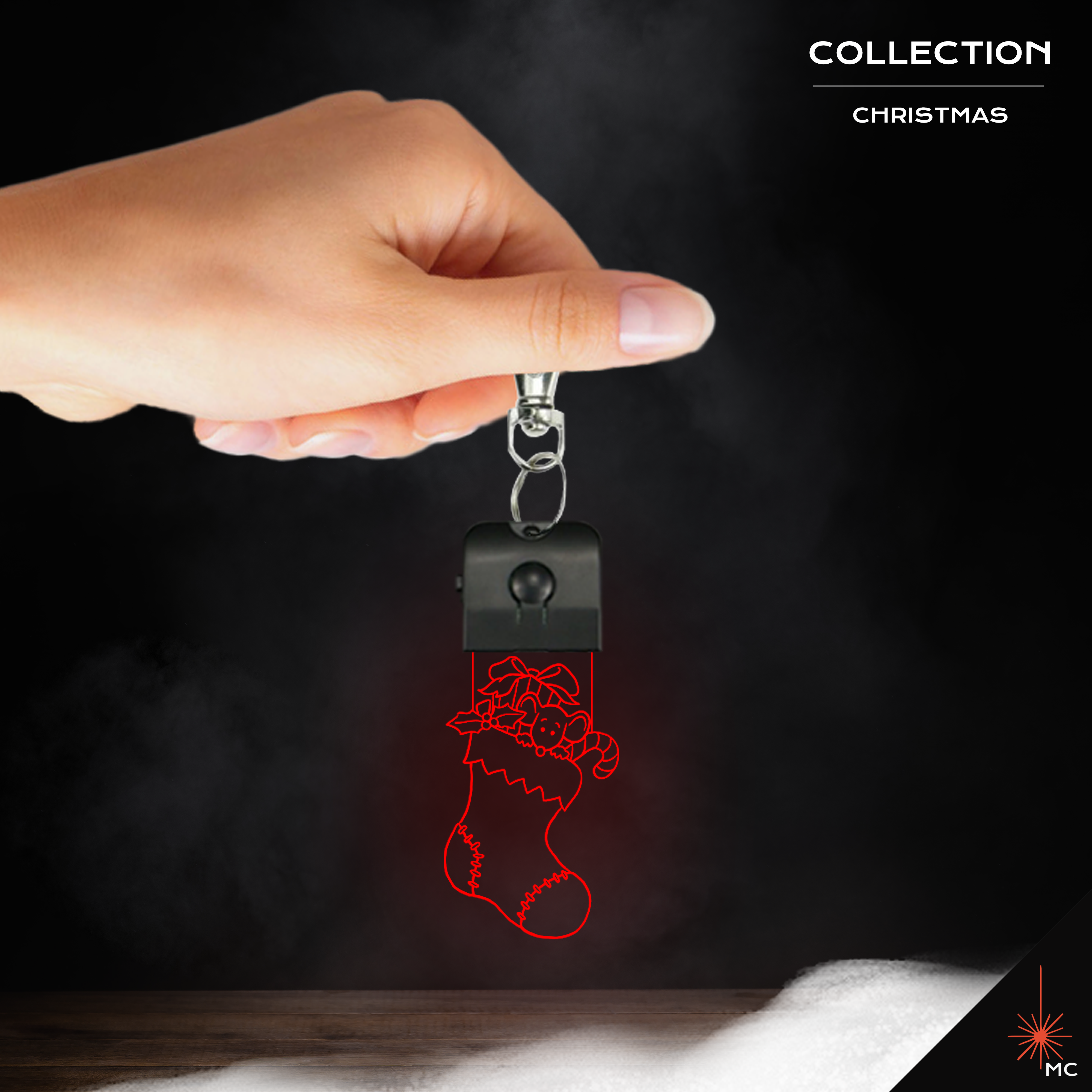 LED Keychain - Christmas Gift Sock / Stocking (Christmas)