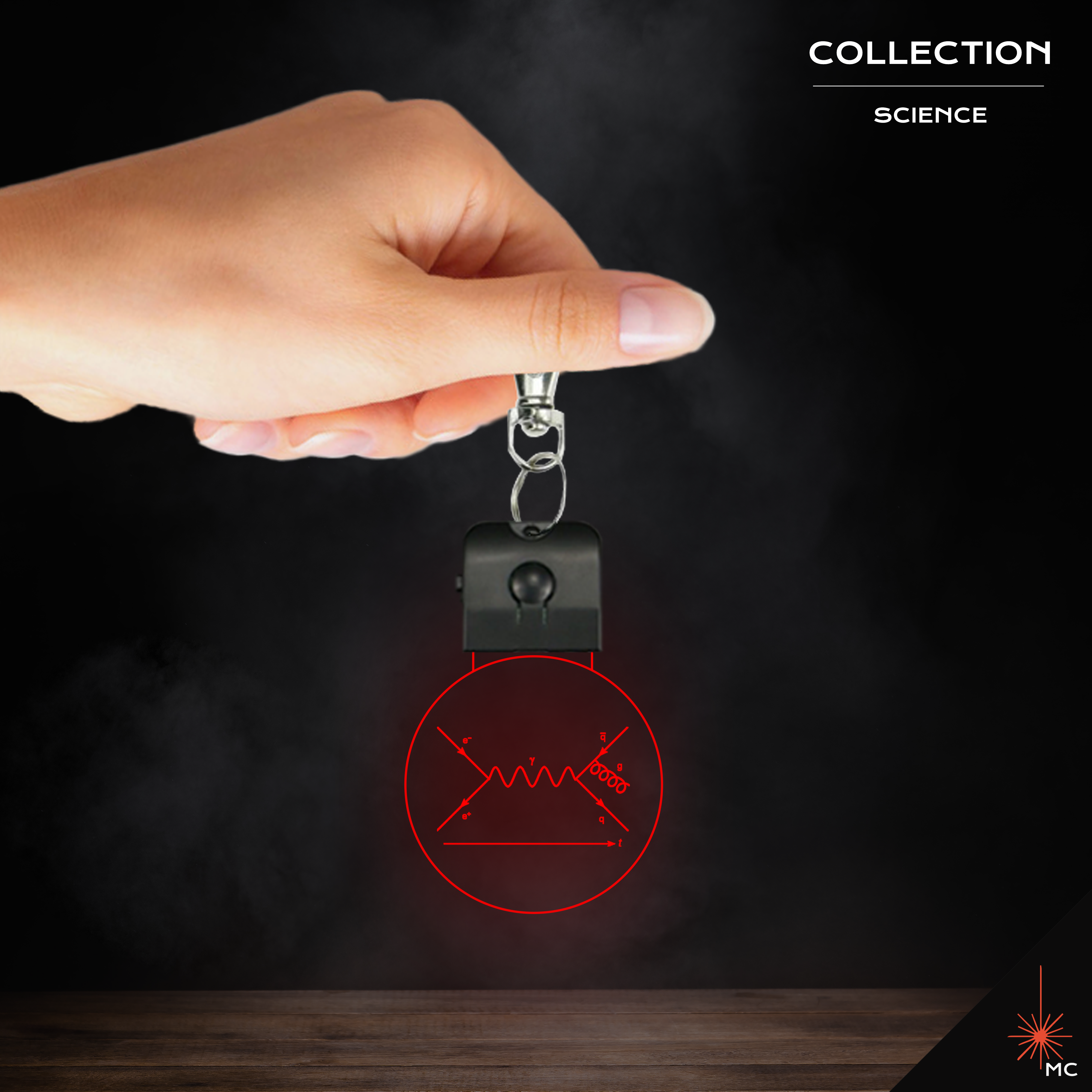 LED Keychain - Feynman Diagram (Science)