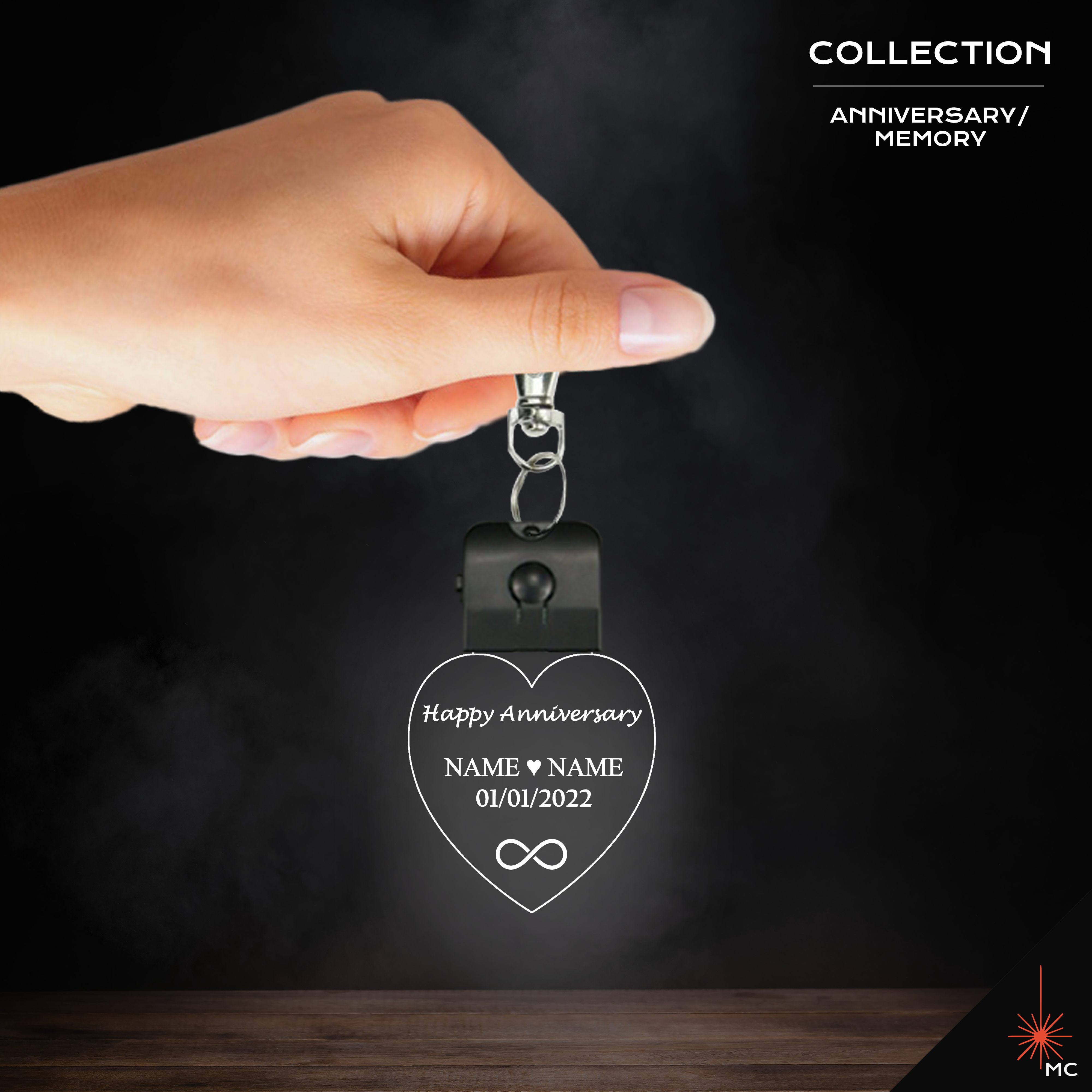 LED Keychain - Happy Anniversary (Anniversary / Memory)
