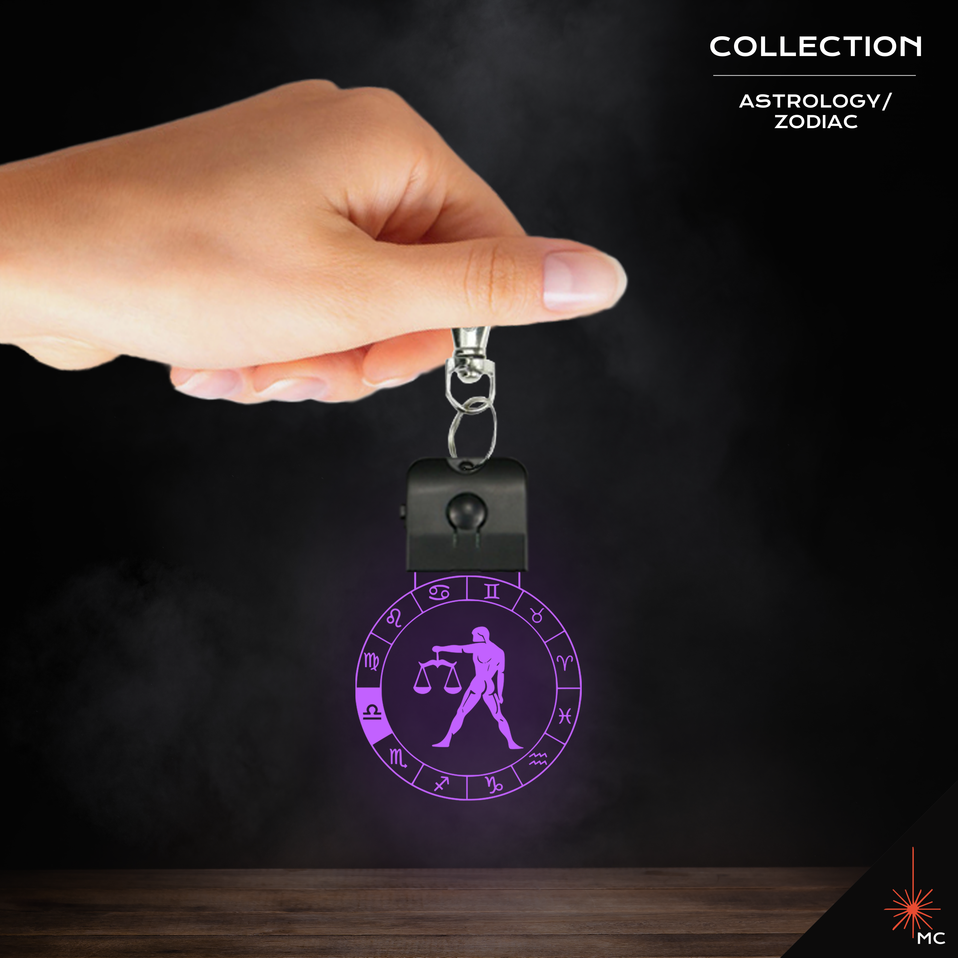 LED Keychain - Libra (Astrology / Zodiac)