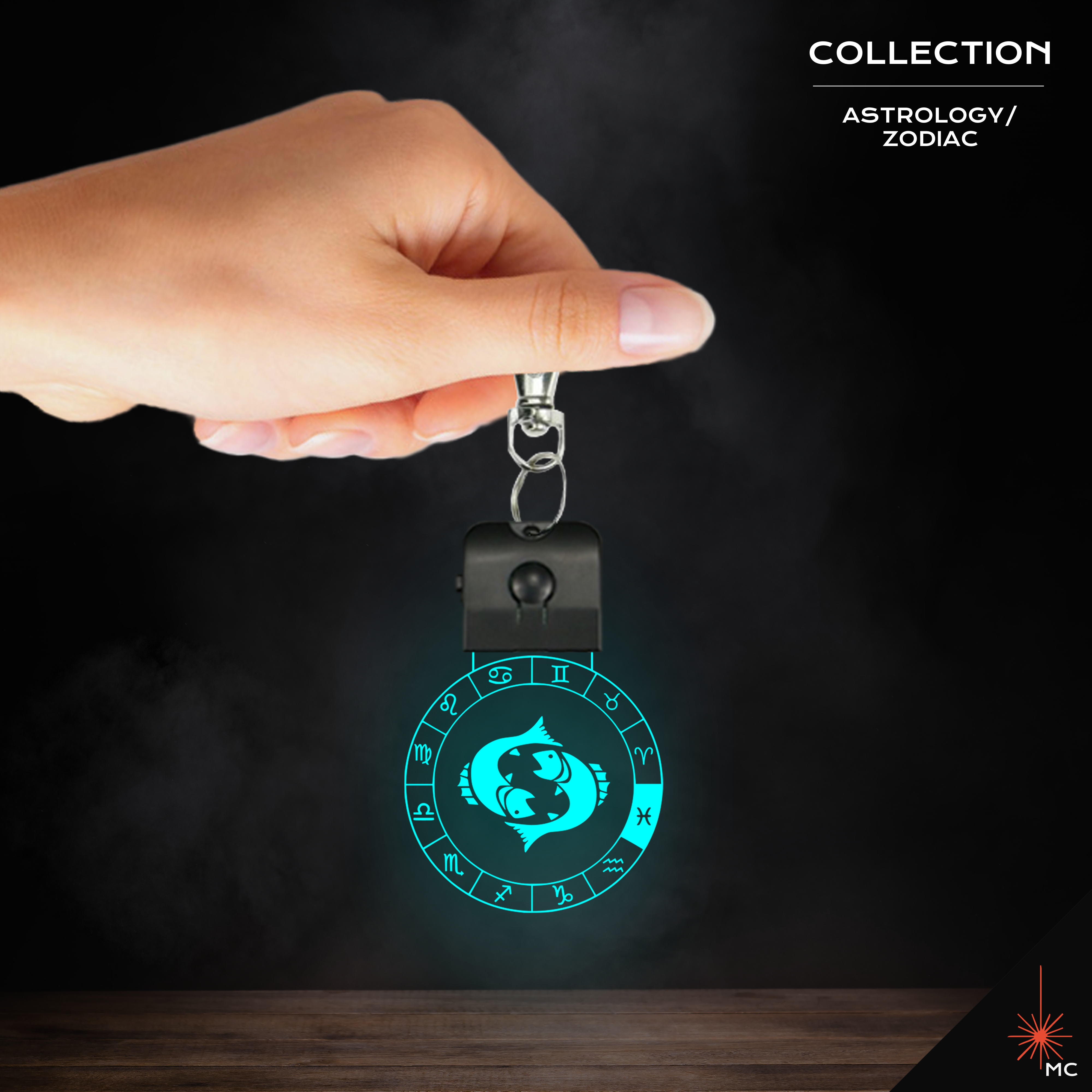 LED Keychain - Pisces (Astrology / Zodiac)