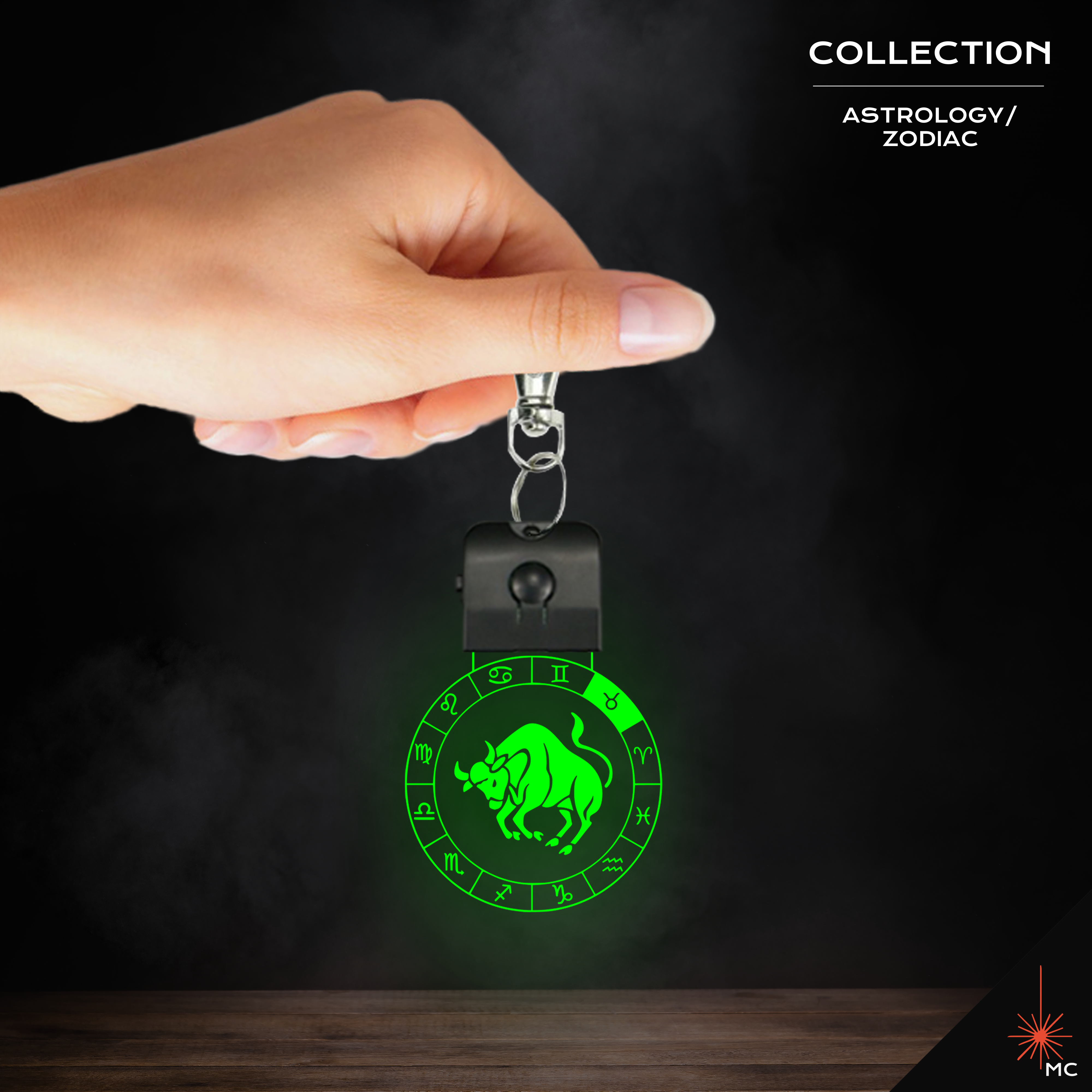 LED Keychain - Taurus (Astrology / Zodiac)